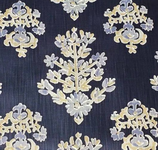 5 Yds Lacefield Fabric Eliza Indigo Cotton Blend Drapery Upholstery