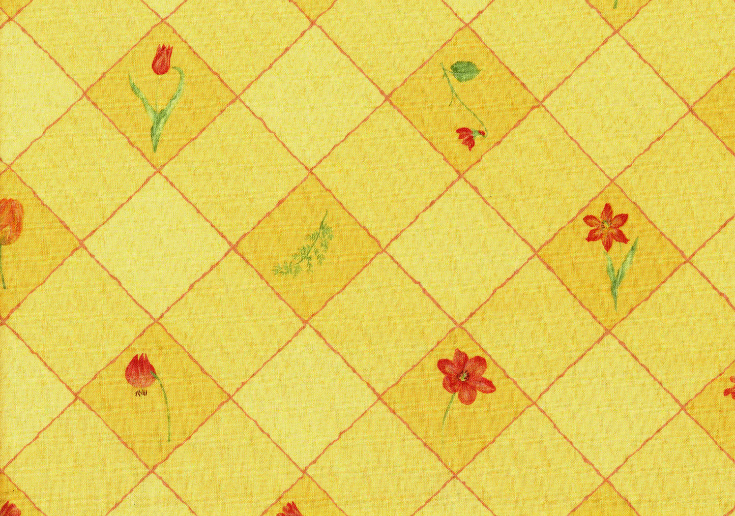 Suburban Fabric Party Check Gold Red Green Drapery Upholstery