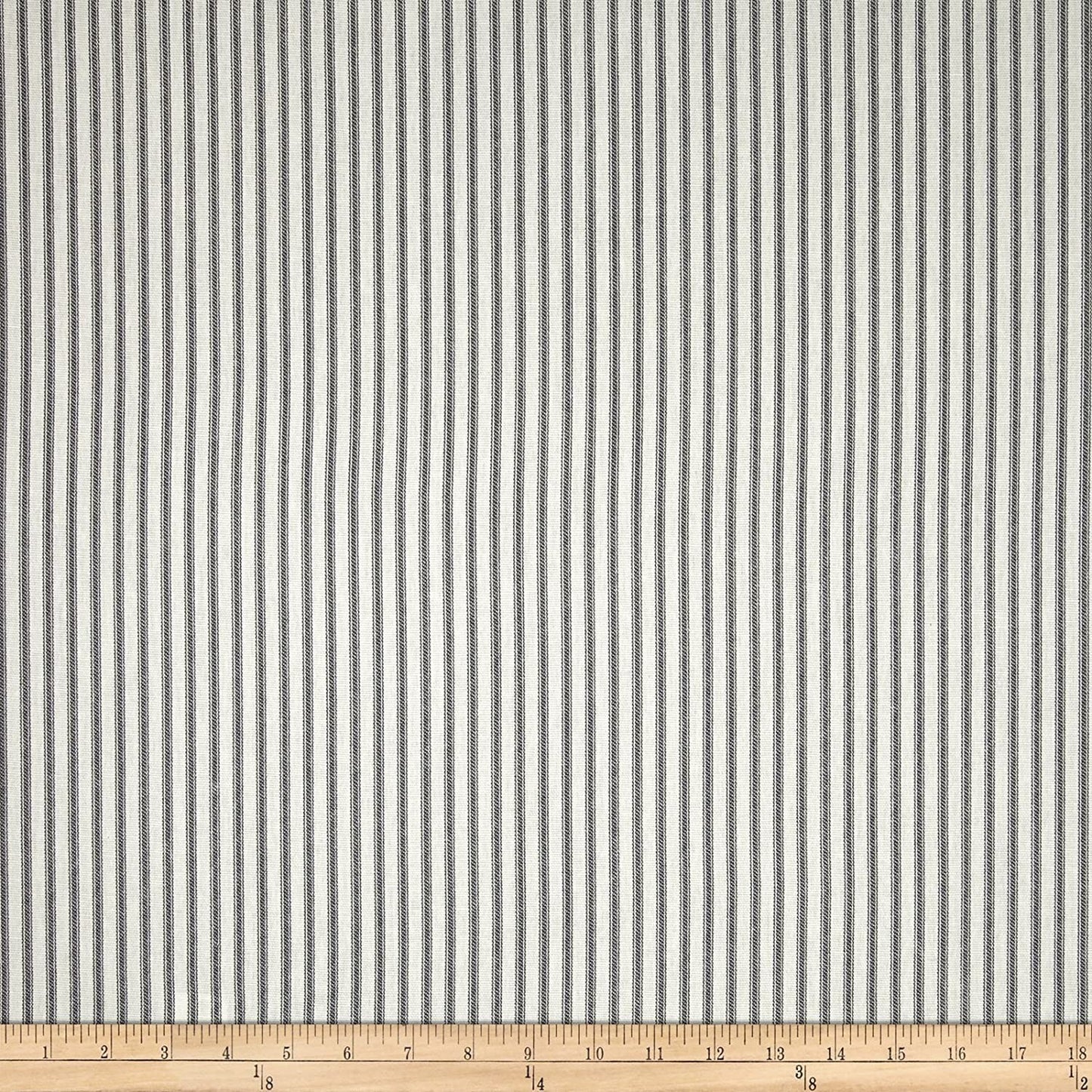 4 Yds Magnolia Home Ticking Stripe Grey Cotton Drapery Upholstery