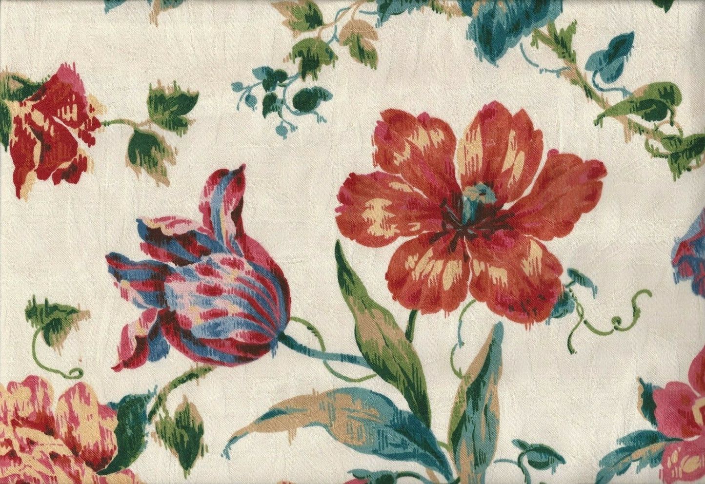 5.50 Yds Interior Fabrics Blush Green Red Blue Teal Cotton Drapery Upholstery