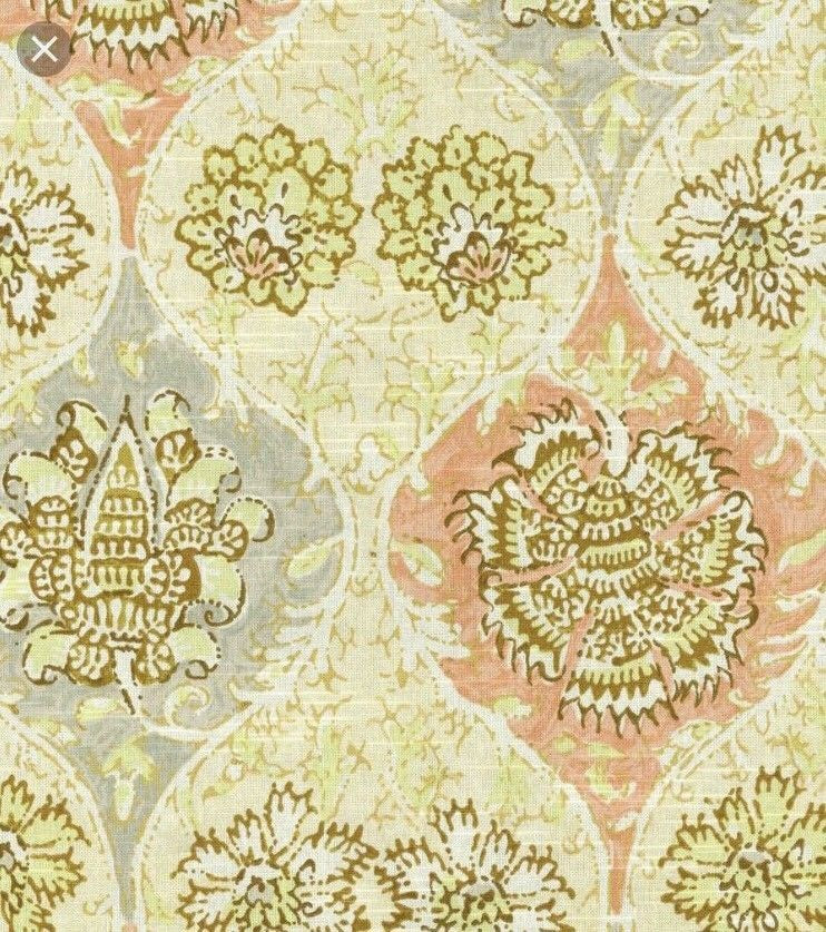 Waverly Fabric King's Turban Rosewater Cotton Drapery Upholstery