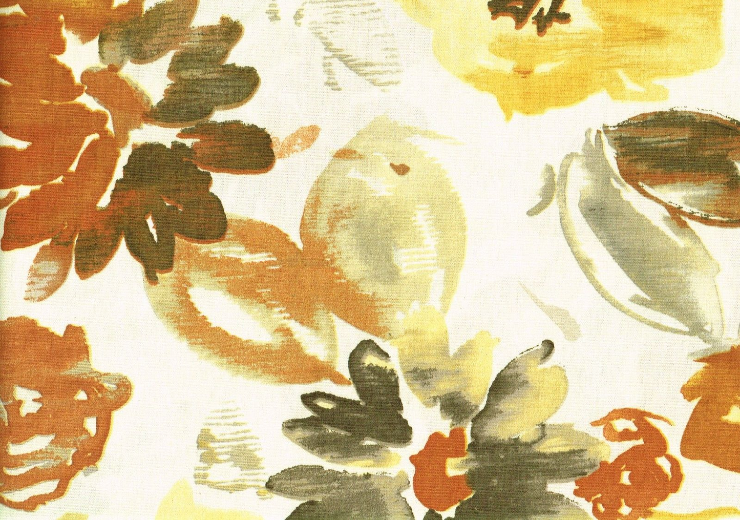 Richloom Fabric Rust Gold Yellow Brown Cotton Drapery Upholstery