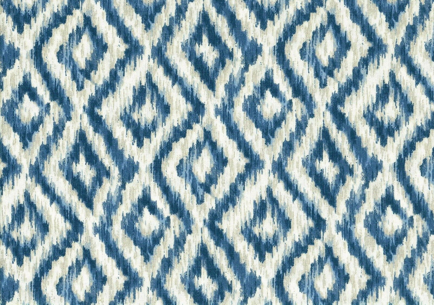6 Yds Swavelle Mill Creek Fabric Blue Beige Cotton Drapery Upholstery