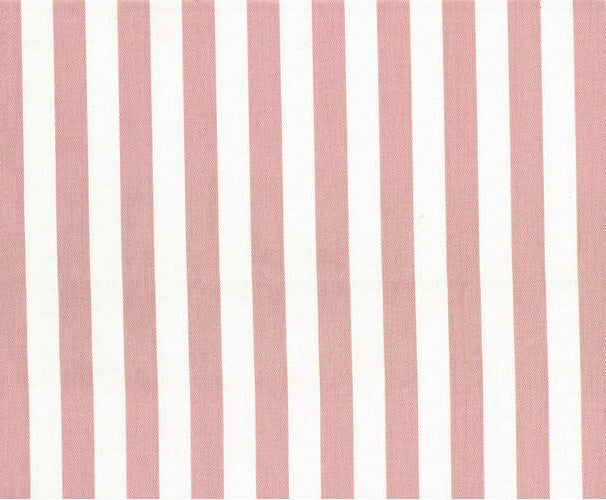 4 Yds Designer Fabric Mauve Ivory 3/4" Stripe Cotton Drapery Upholstery