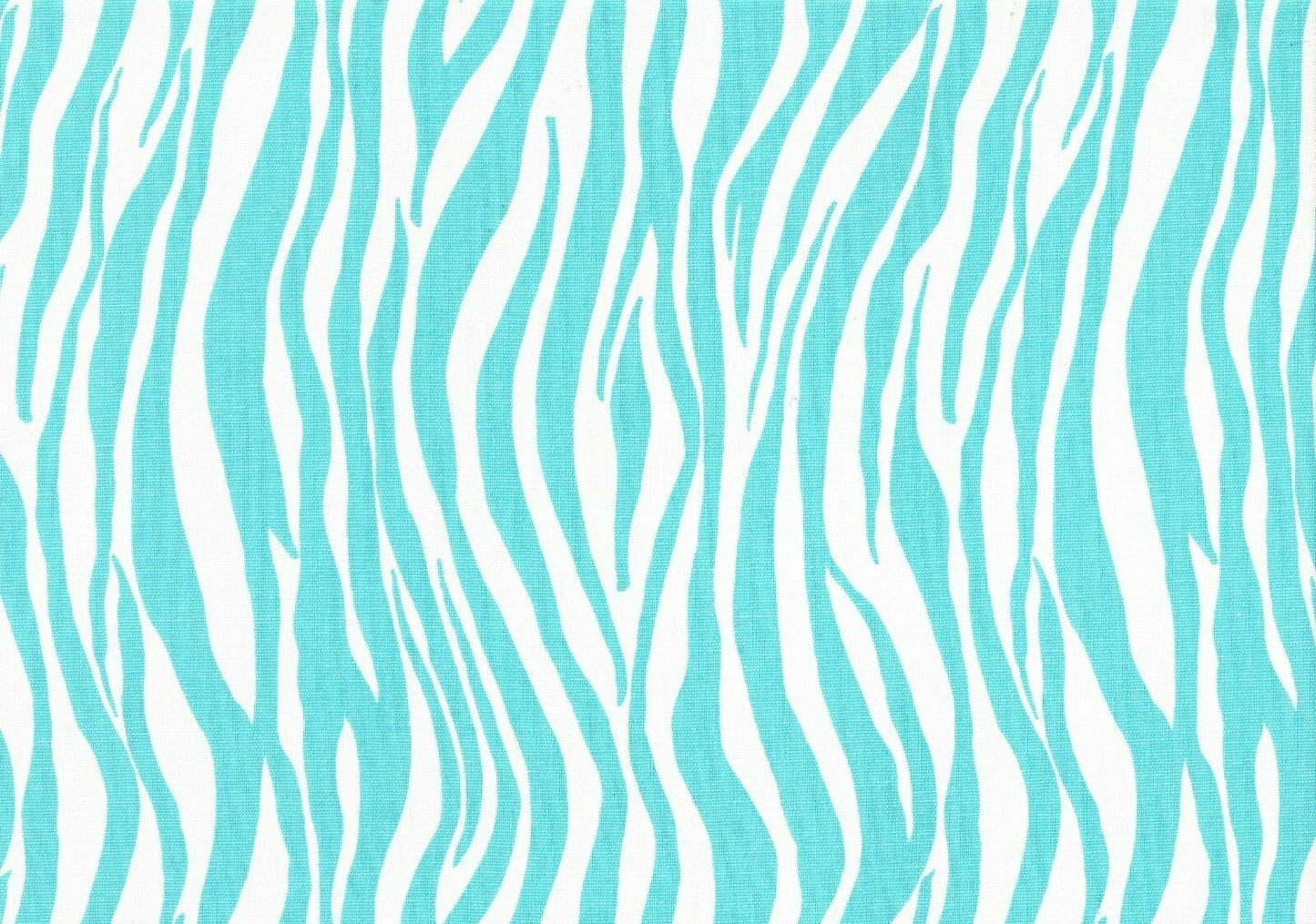 Designer Fabric Turquoise White Cotton Duck Print Drapery Upholstery
