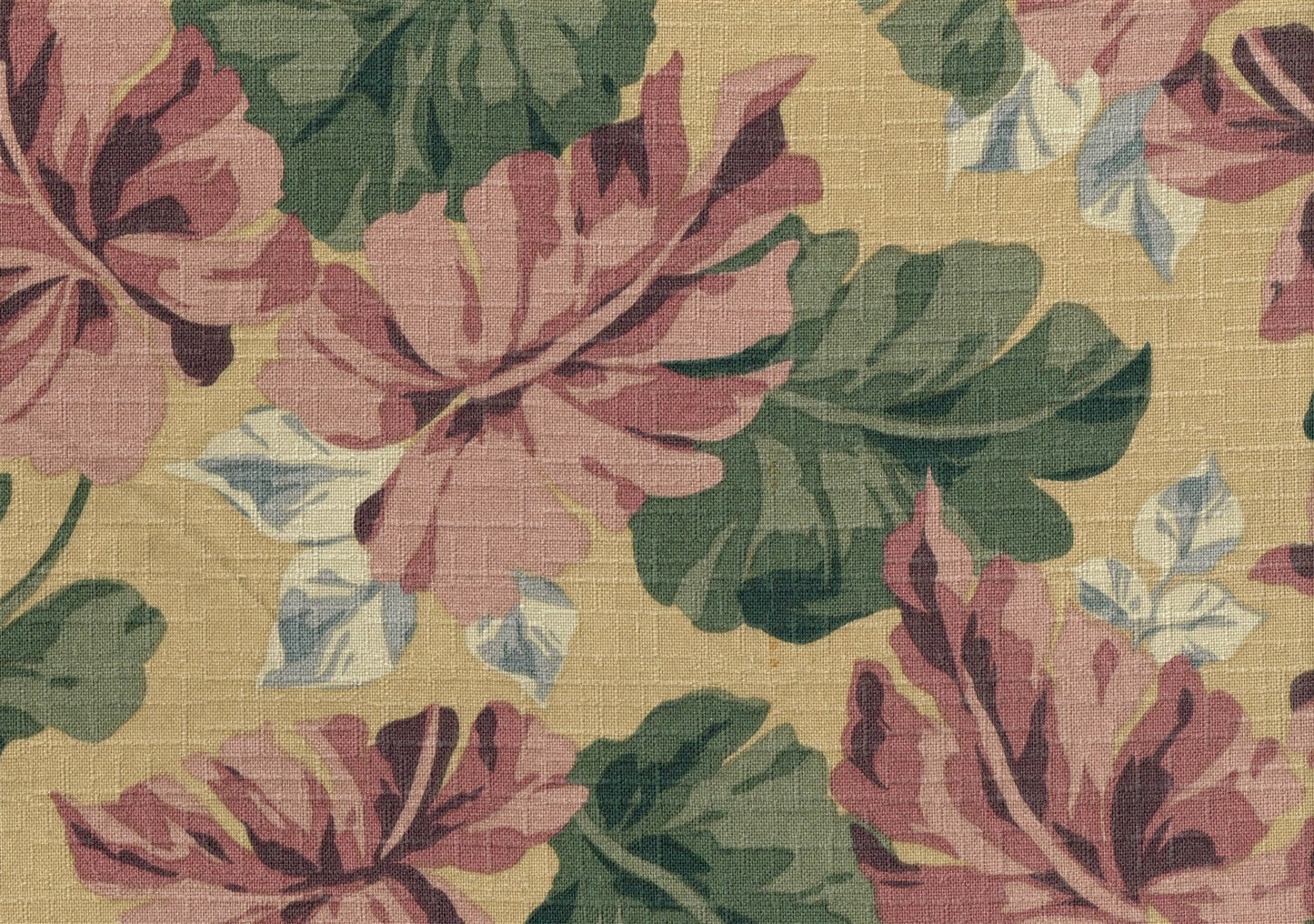 Ametex Fabric Camel Rose Green Slate Cotton Print Drapery Upholstery