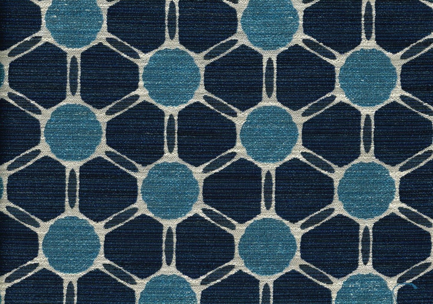 6 Yds Tommy Bahama Fabric Aqua Navy Acrylic Woven Upholstery