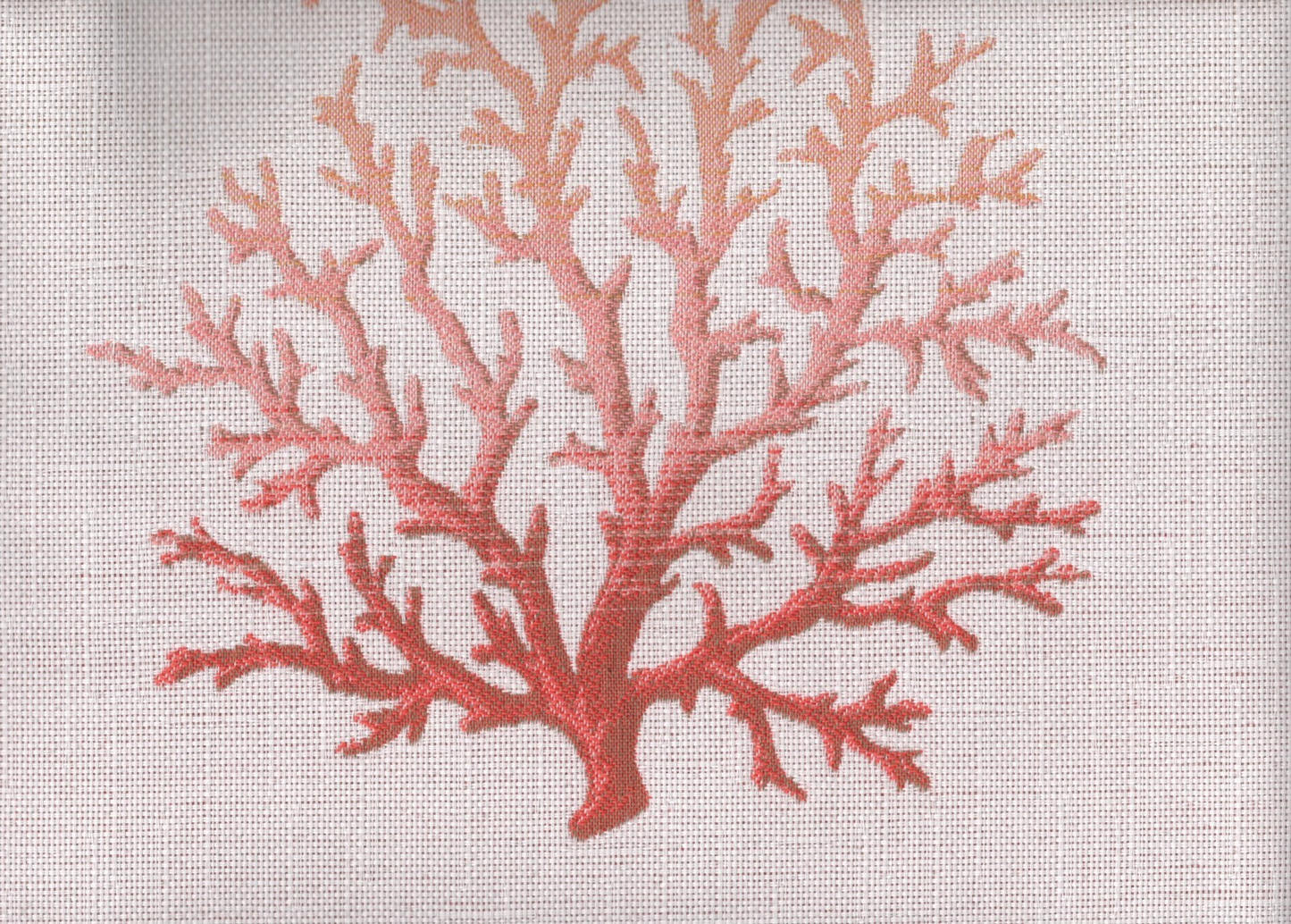 Sunbrella Fabric Ombre Coral Shell Acrylic Drapery/Upholstery