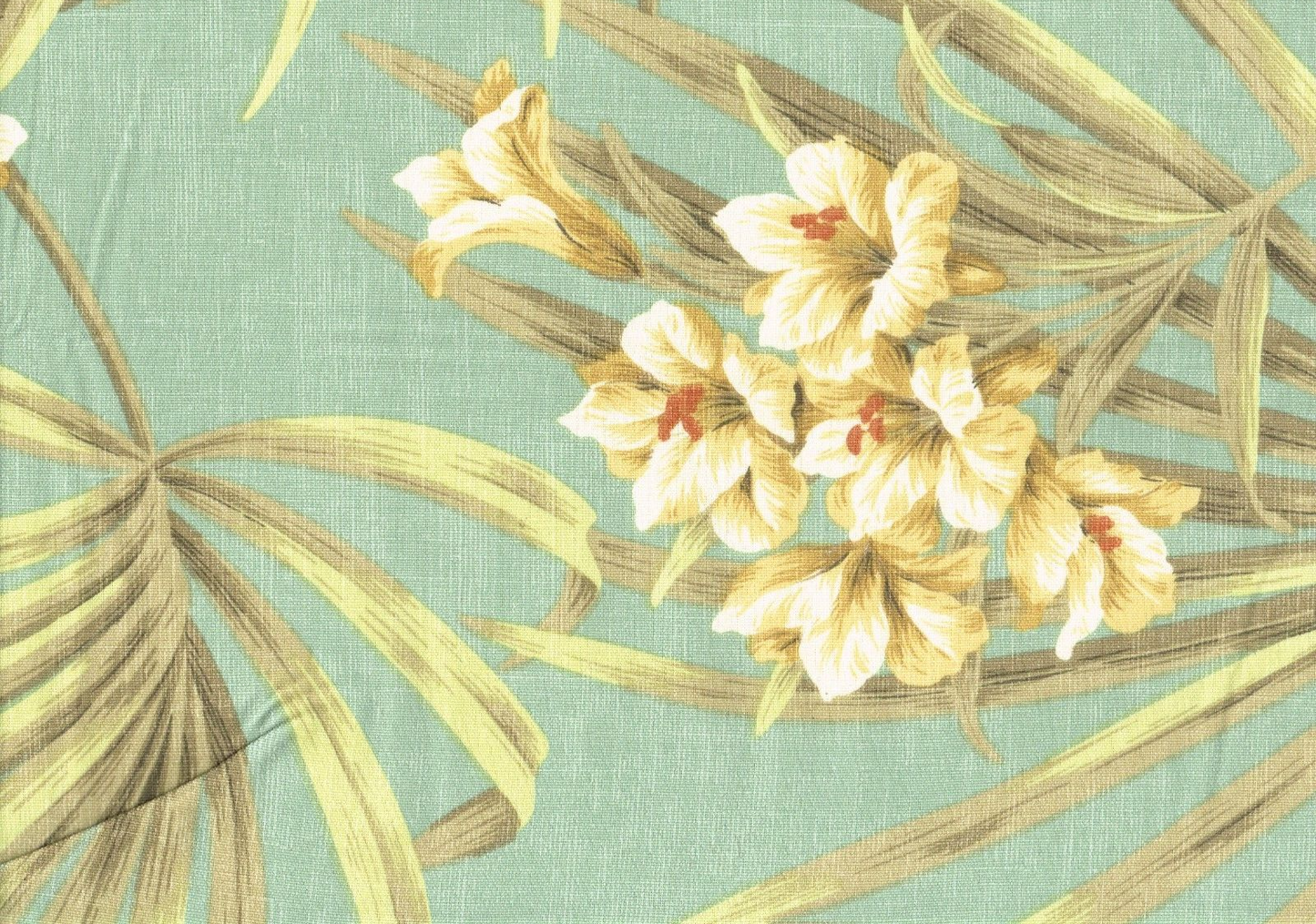5 Yds Magnolia Home Fabric St Thomas Green Cotton Print Drapery Upholstery