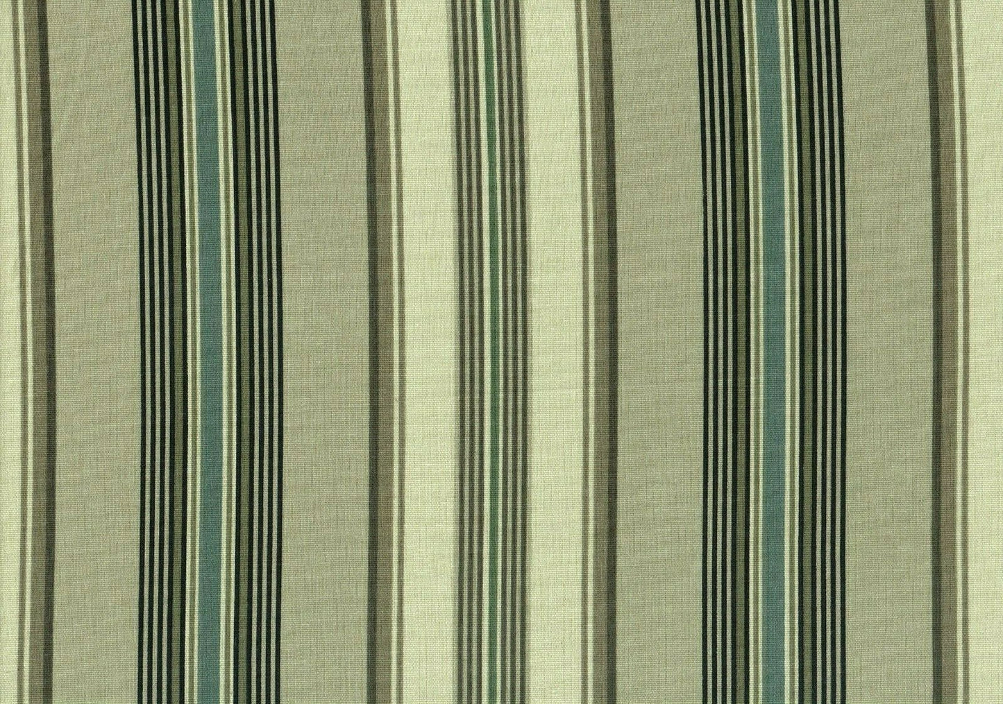 7 Yds Mill Creek Fabric Khaki Tan Blue Cotton Stripe Drapery Upholstery