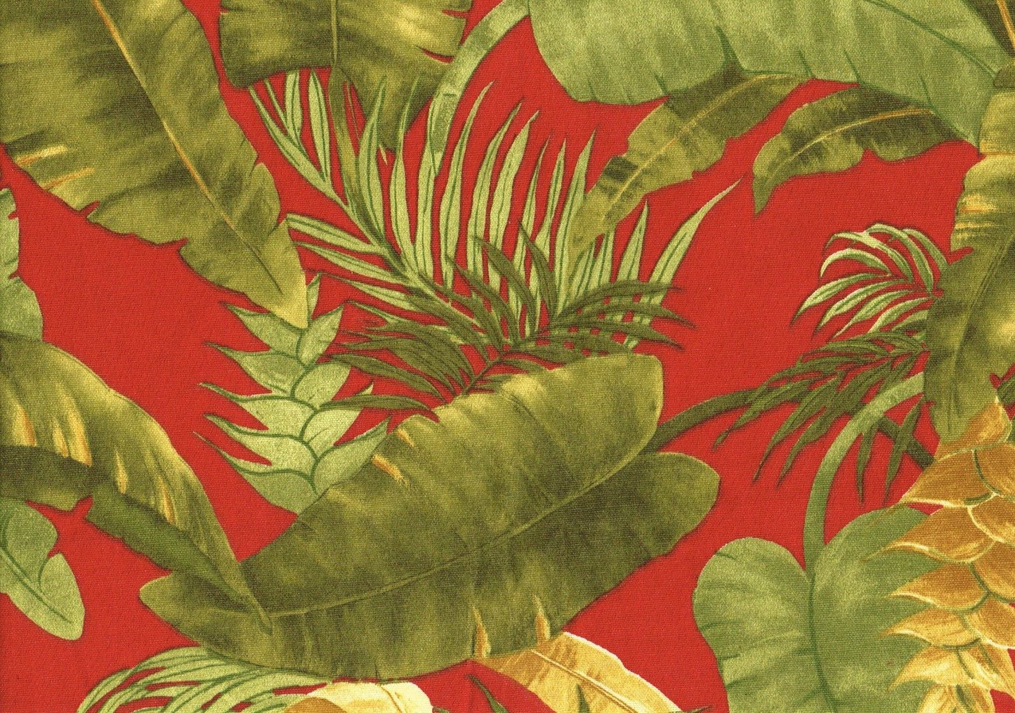 6 Yds Mill Creek Fabric Red Green Tropical Indoor/Outdoor Drapery Upholstery