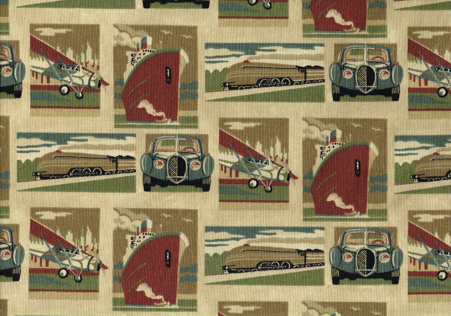 Waverly Fabric Planes Trains and Automobiles Drapery Upholstery
