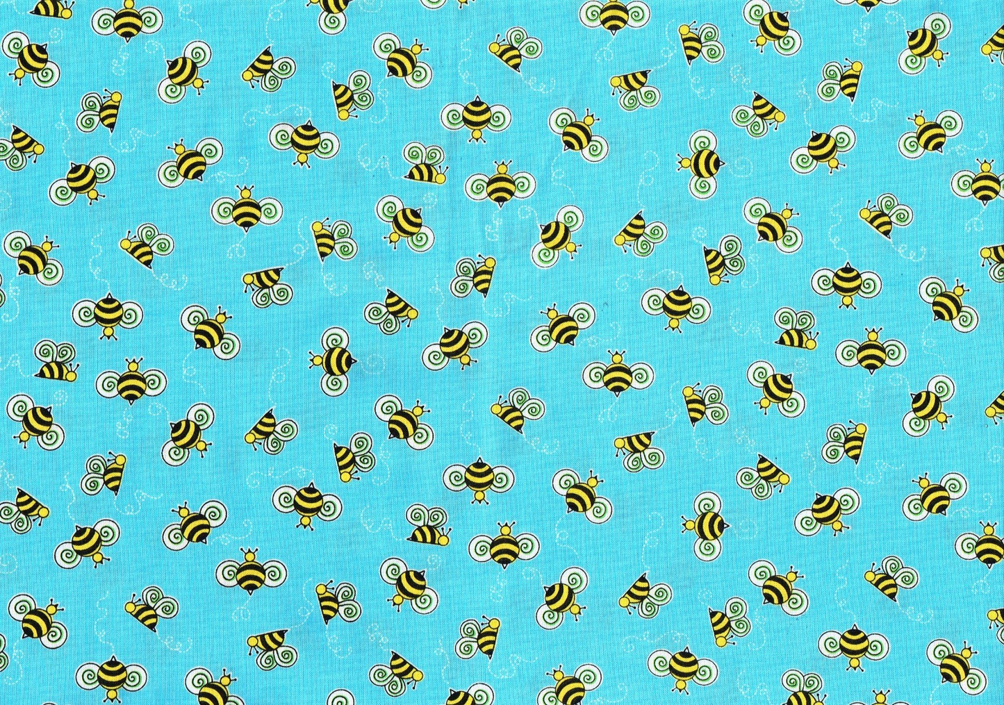 3 Yds Exclusively Quilters Fabric To Bee or Not to Bee Blue Yellow Black Cotton