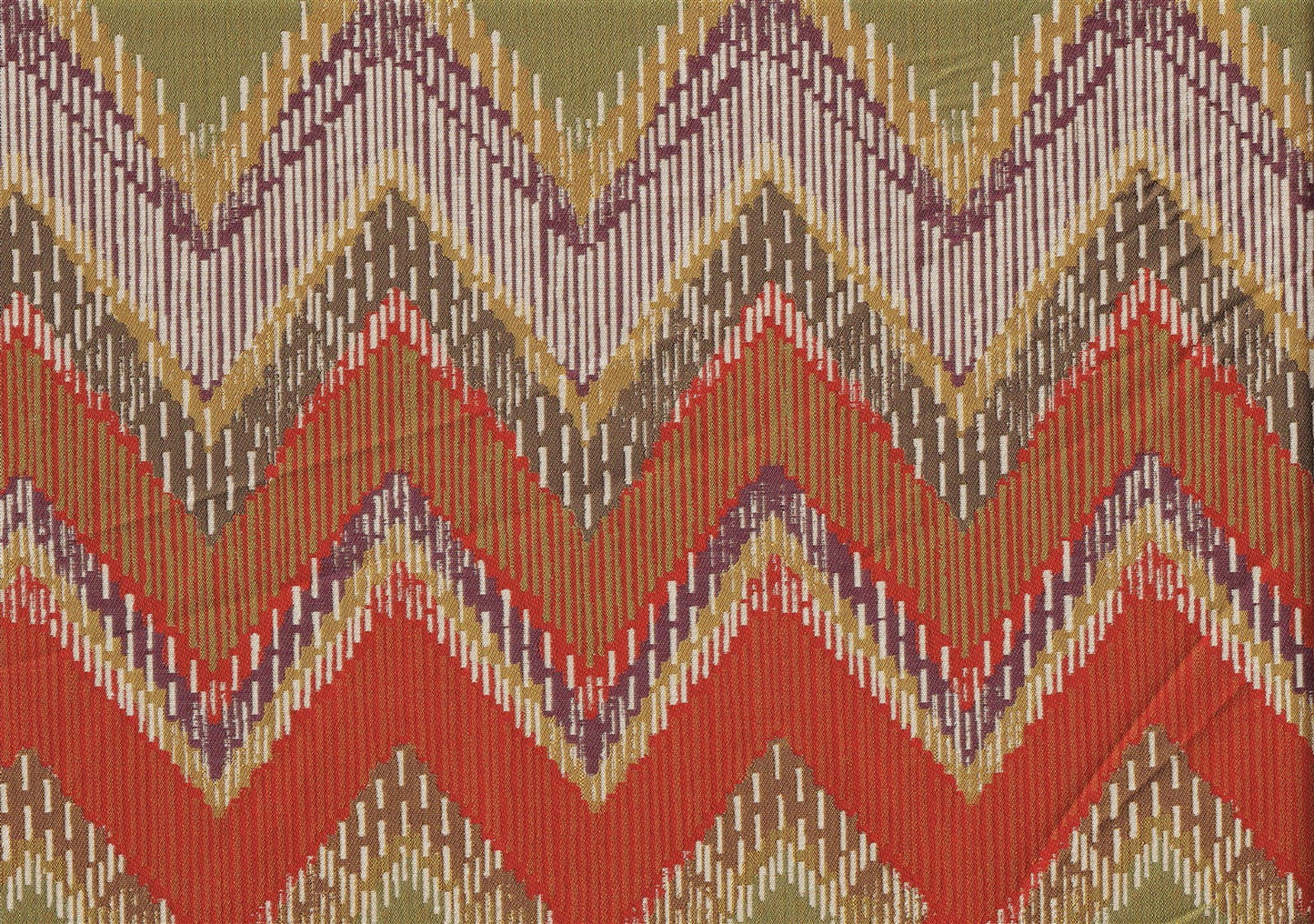 Swavelle Mill Creek Fabric Green Red Gold Purple Chevron Drapery Upholstery