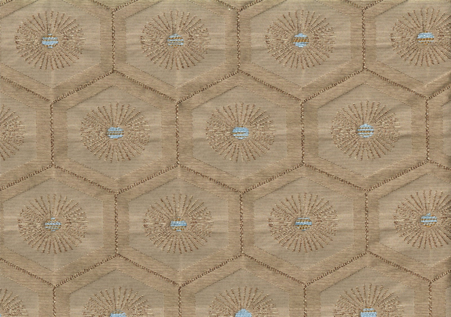 Robert Allen Fabric Ornamental Umber Brown Blue Drapery Upholstery