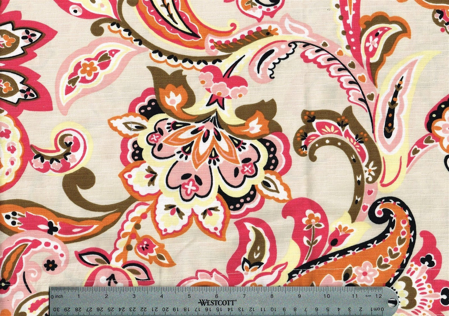 Braemore Fabric Topper Ecru Hot Pink Brown Cinnamon Black Lined Valance