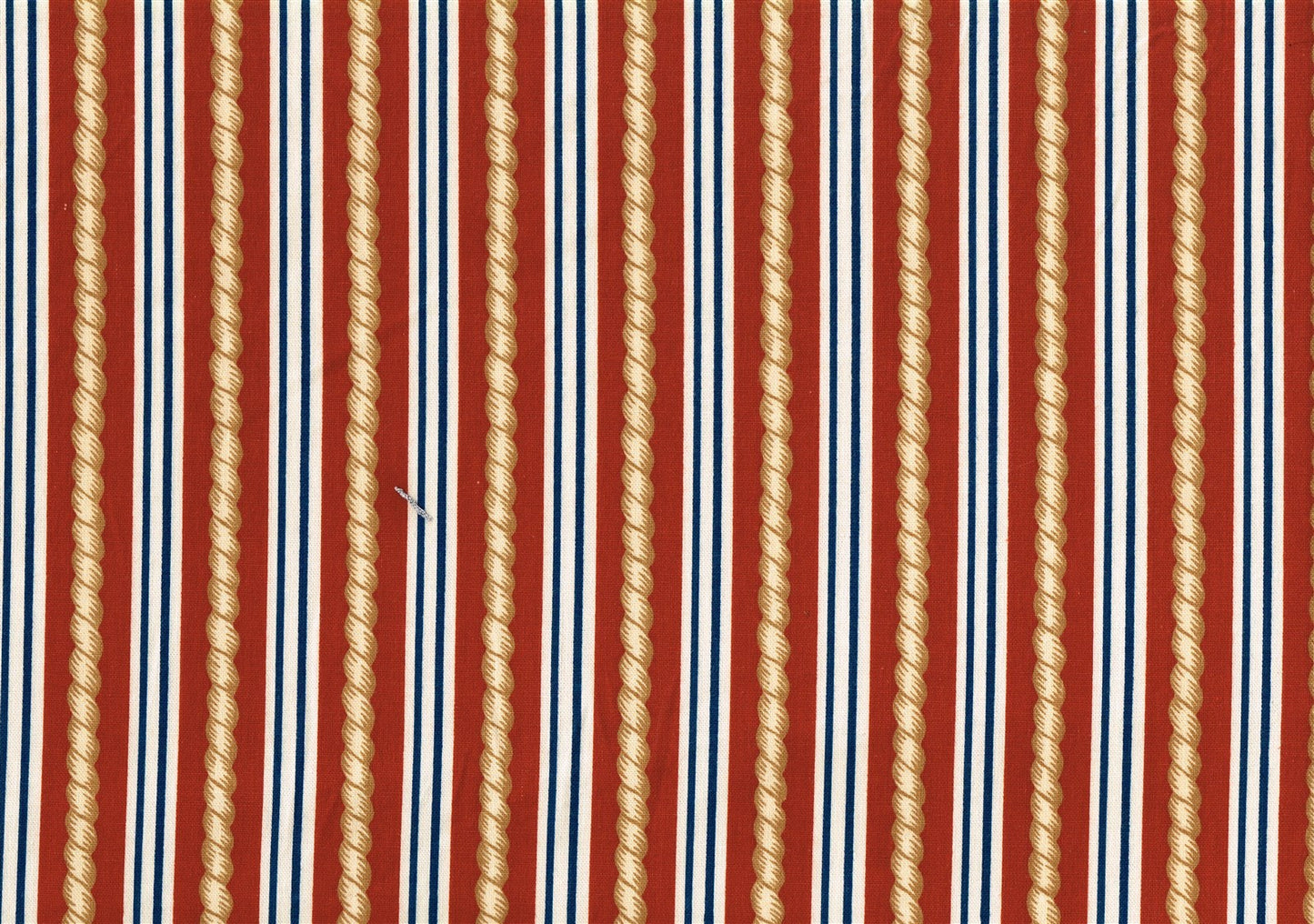 Robert Allen Fabric Rust Gold Blue Beige Striped Cotton Drapery Upholstery