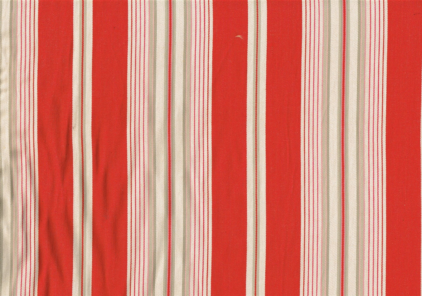 Designer Fabric Red Almond Gray Stripe Green Drapery Upholstery