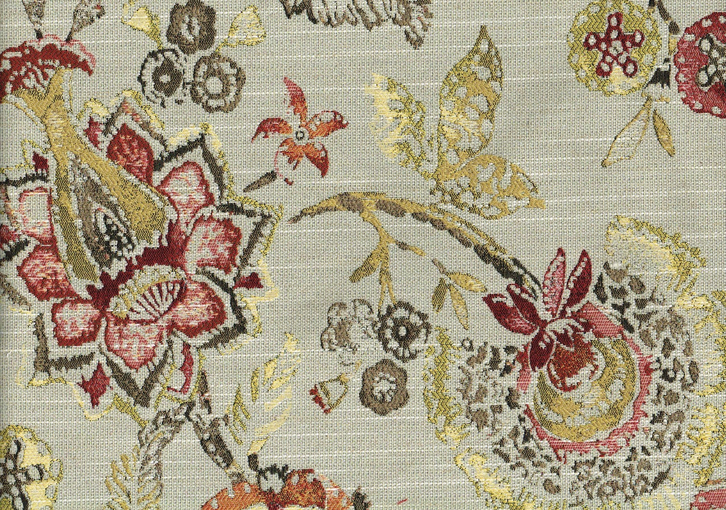 Golding FabricFreya Crimson Gold Tapestry Drapery Upholstery