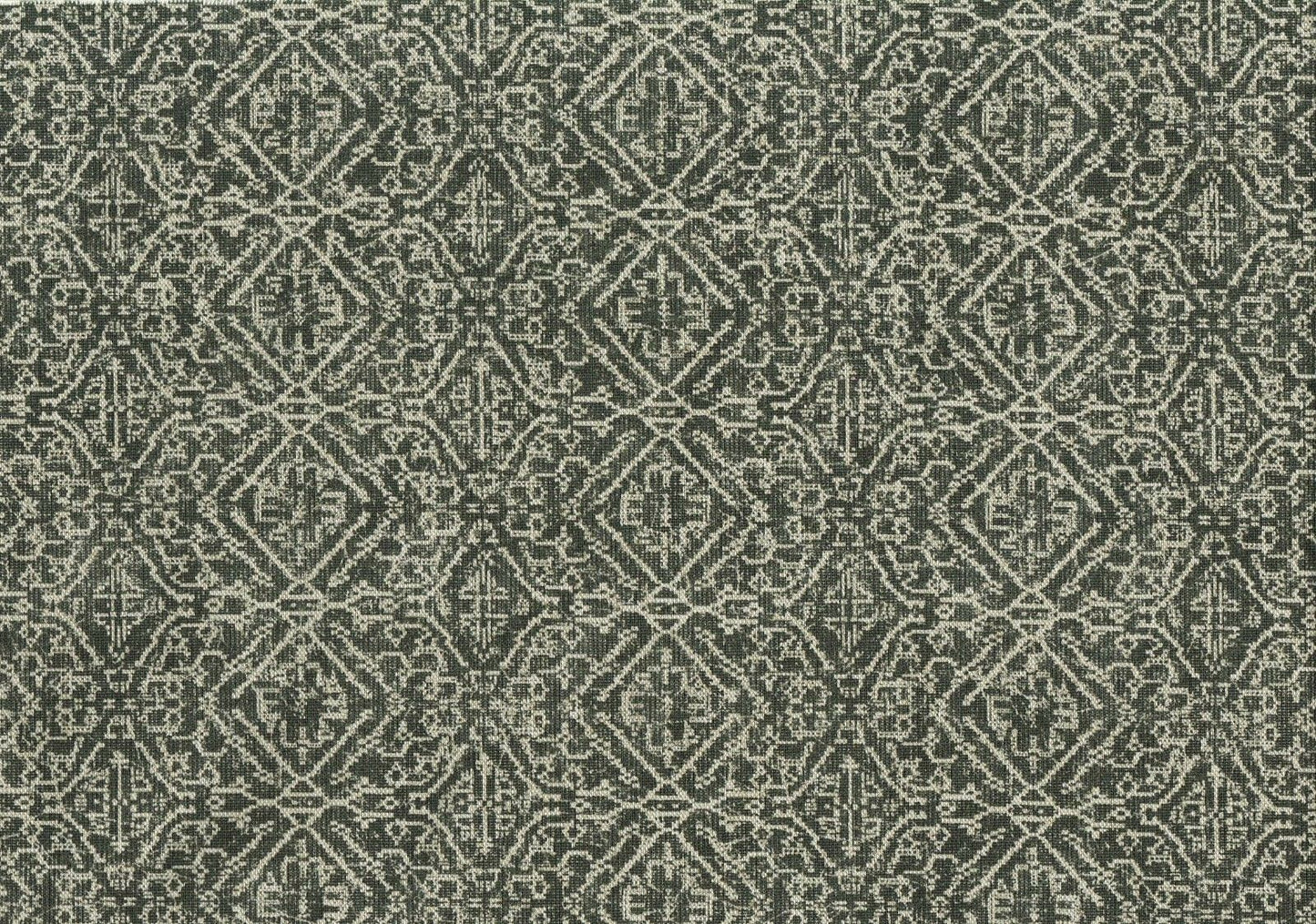 4.25 Yds Designer Fabric Gray Ecru Geometric Drapery Upholstery