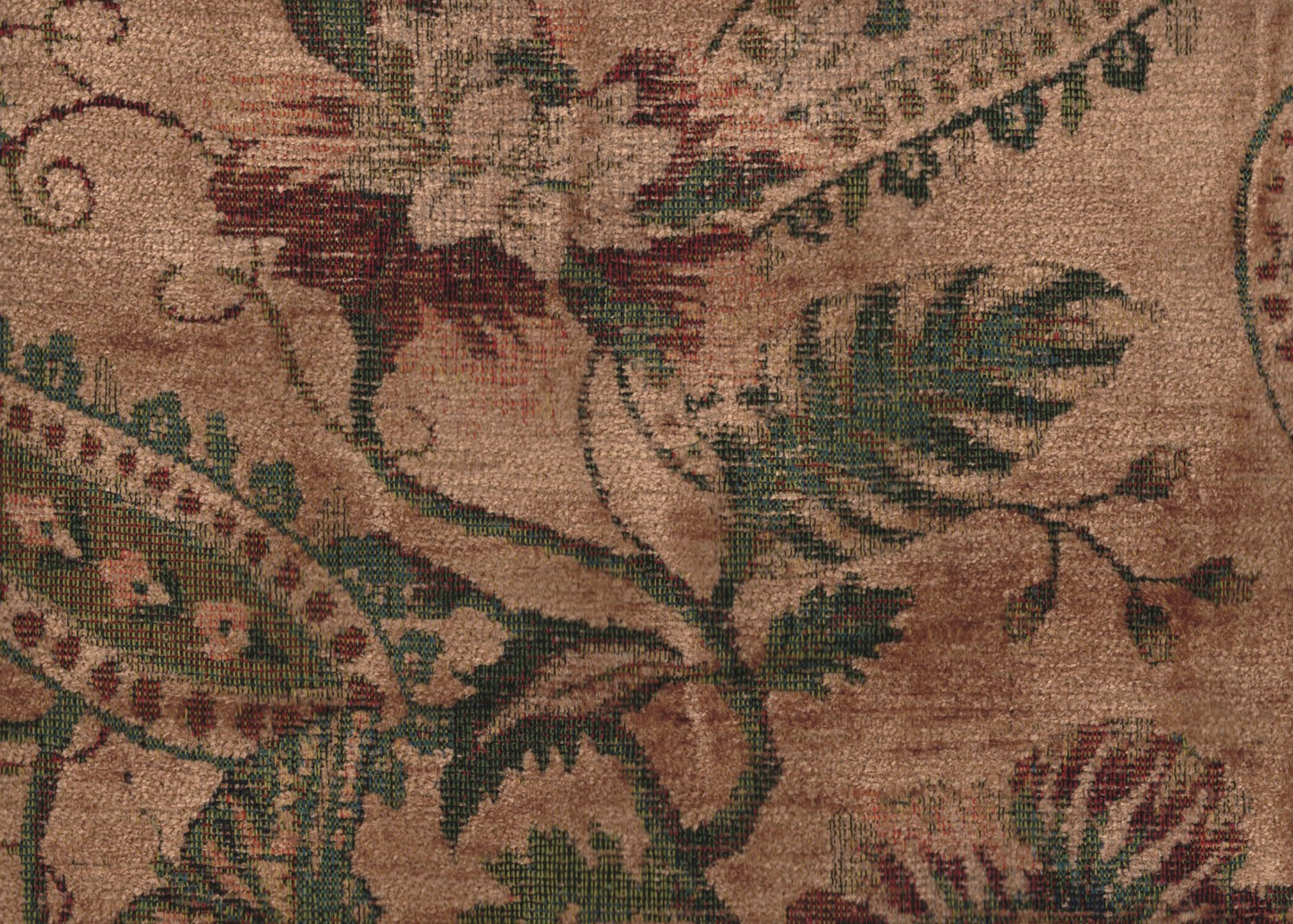 Designer Fabric Vintage Gold Green Burgundy Upholstery