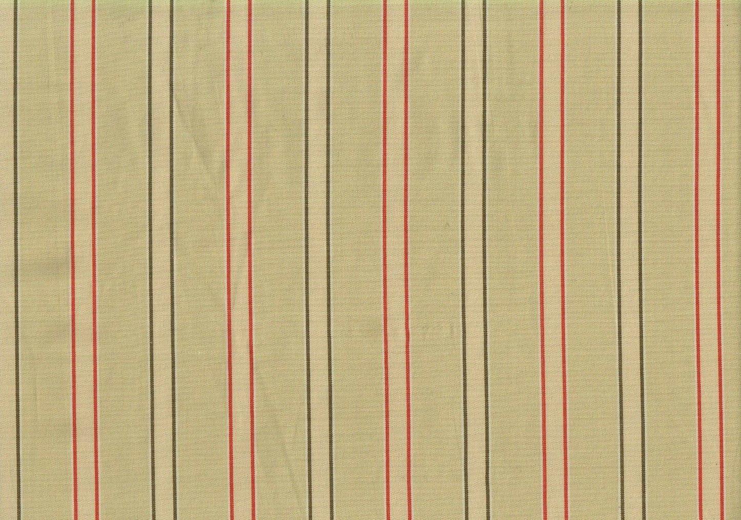 Designer Fabric Tan Red Brown Striped Cotton Blend Drapery Upholstery