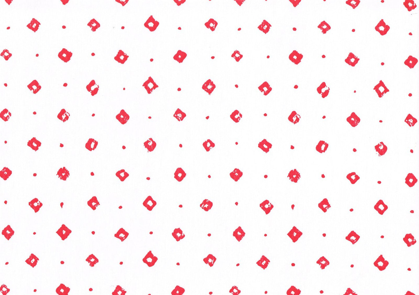 Bloomcraft Fabric White Red Diamonds Dots Cotton Geometric Drapery Upholstery