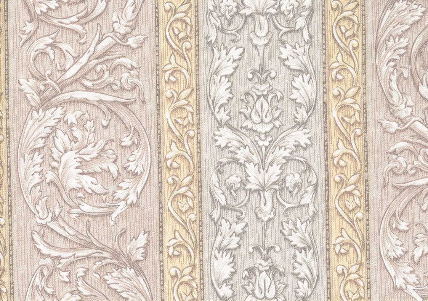 Portfolio Fabric Tan Gray Scroll Stripe Cotton Drapery Upholstery