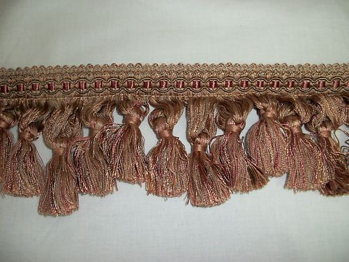 Tassel Fringe Tan Rose Green