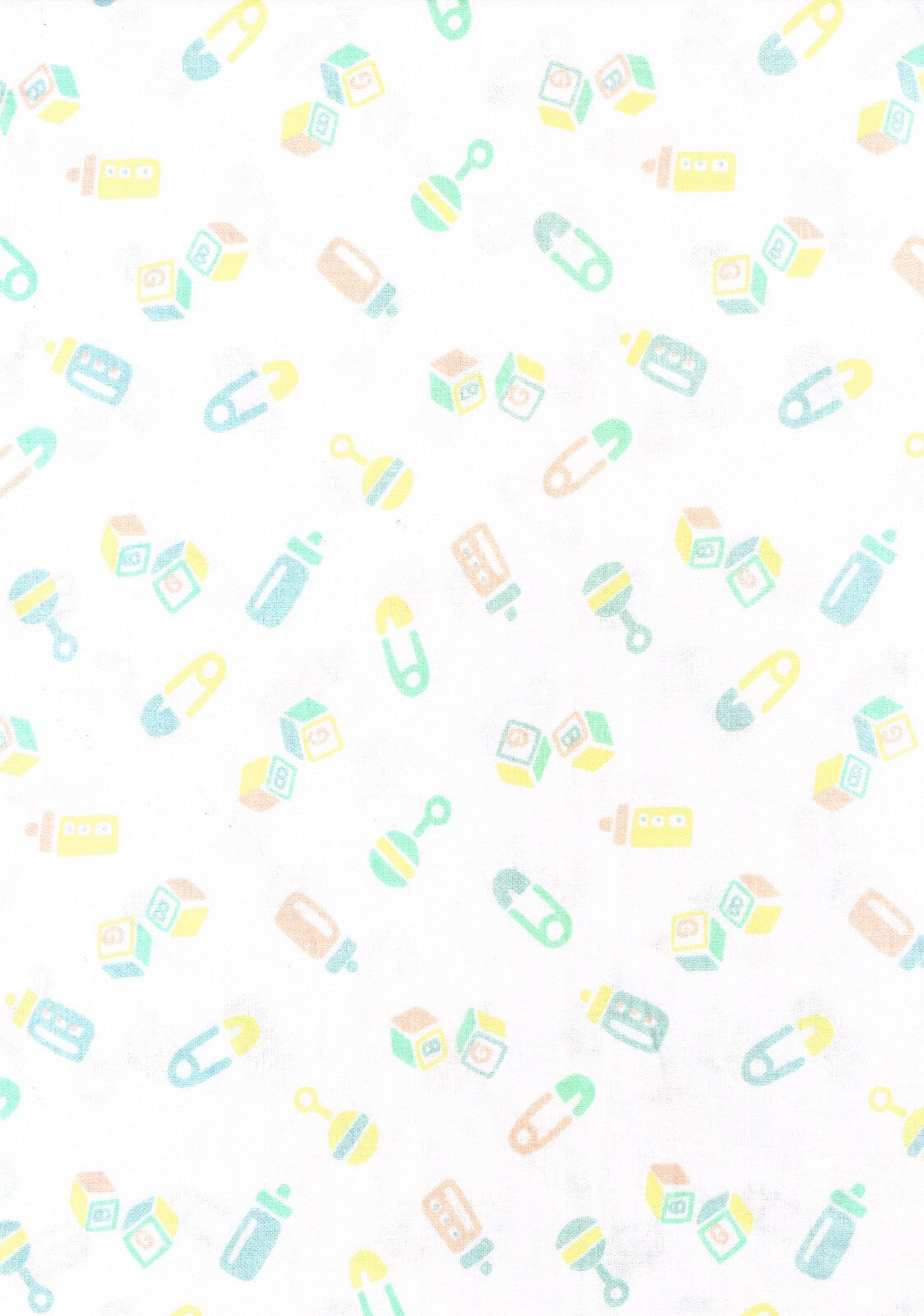 4.5 Yds Designer Fabric Baby Flannel Diaper Pins Cotton Quilting Drapery