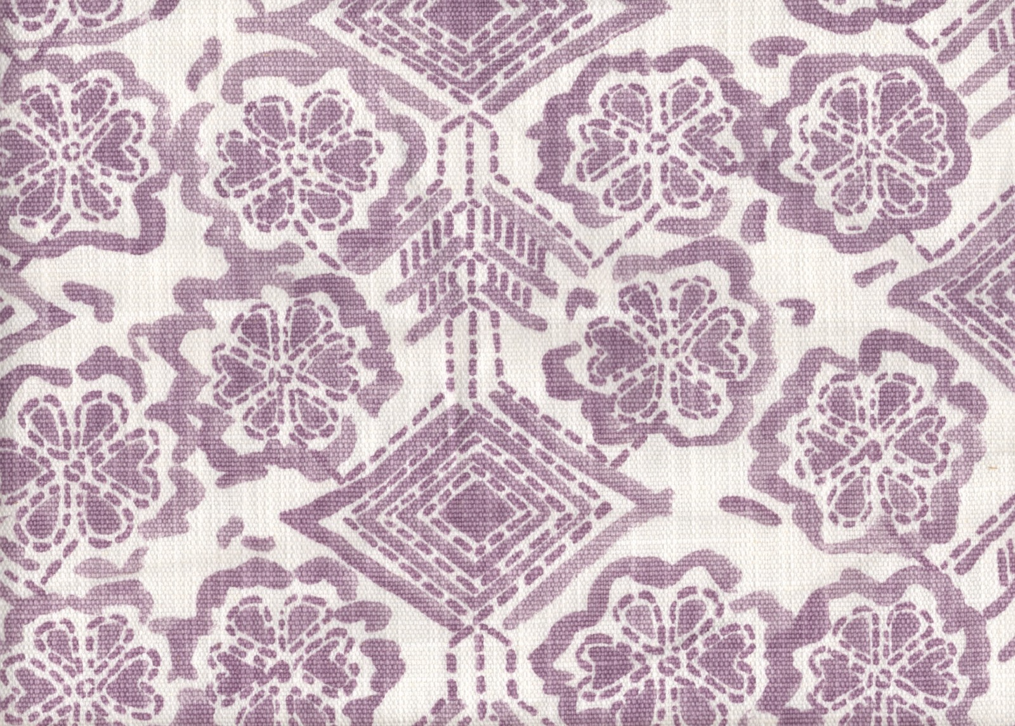 4.25 Yds Lacefield Fabric Lavender White Drapery Upholstery