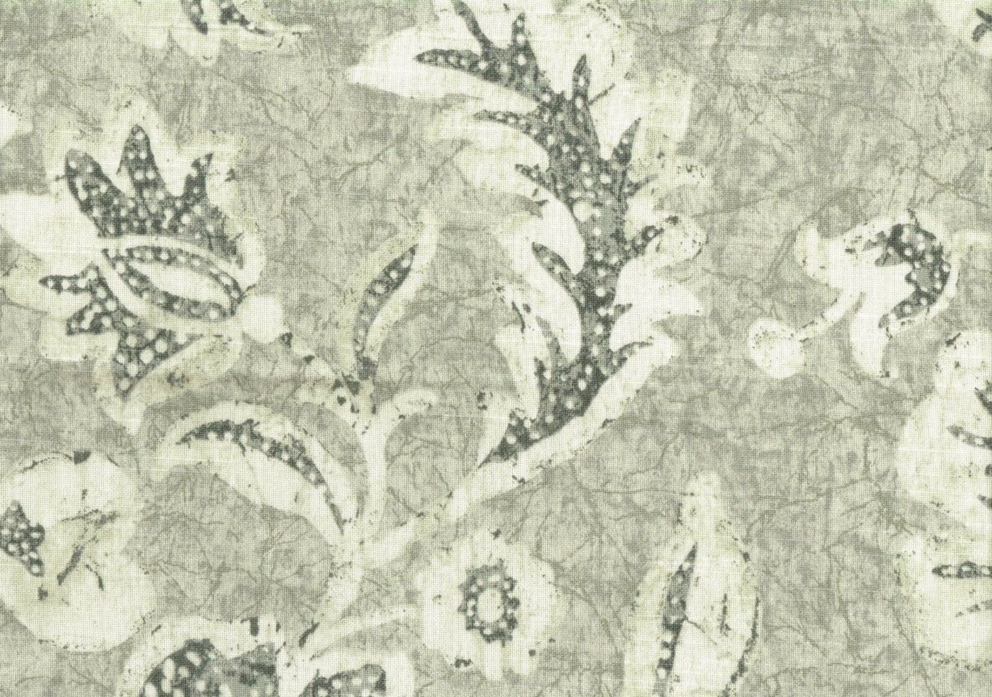 5 Yards Kravet Fabric Gray Black Cream Cotton Print Drapery Upholstery