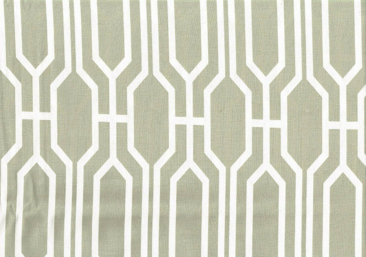 5 Yds Covington Fabric Harland Khaki White Geometric Cotton Drapery Upholstery