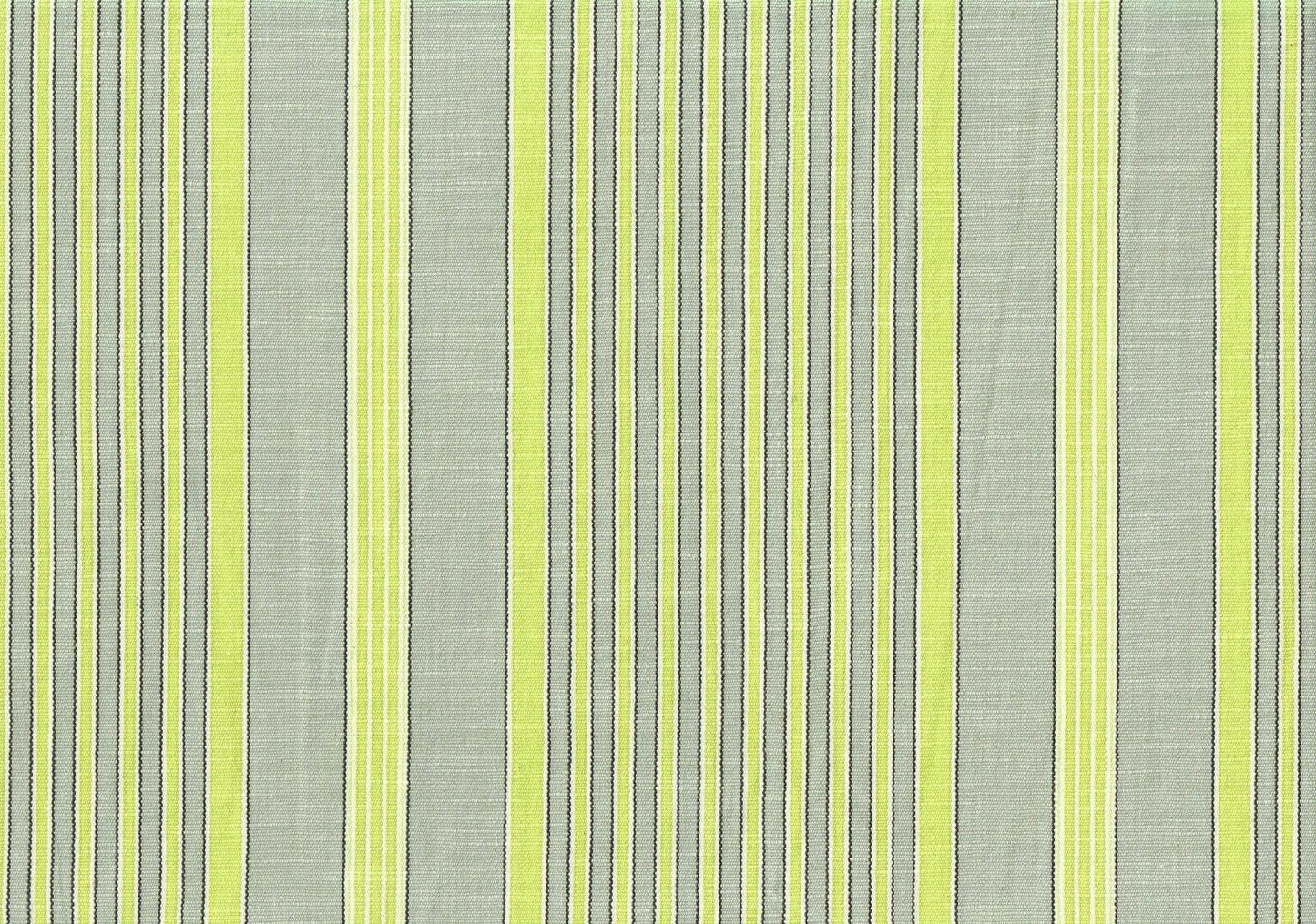 10 Yds Designer Fabric Lime Gray Stripe Cotton Print Drapery Upholstery