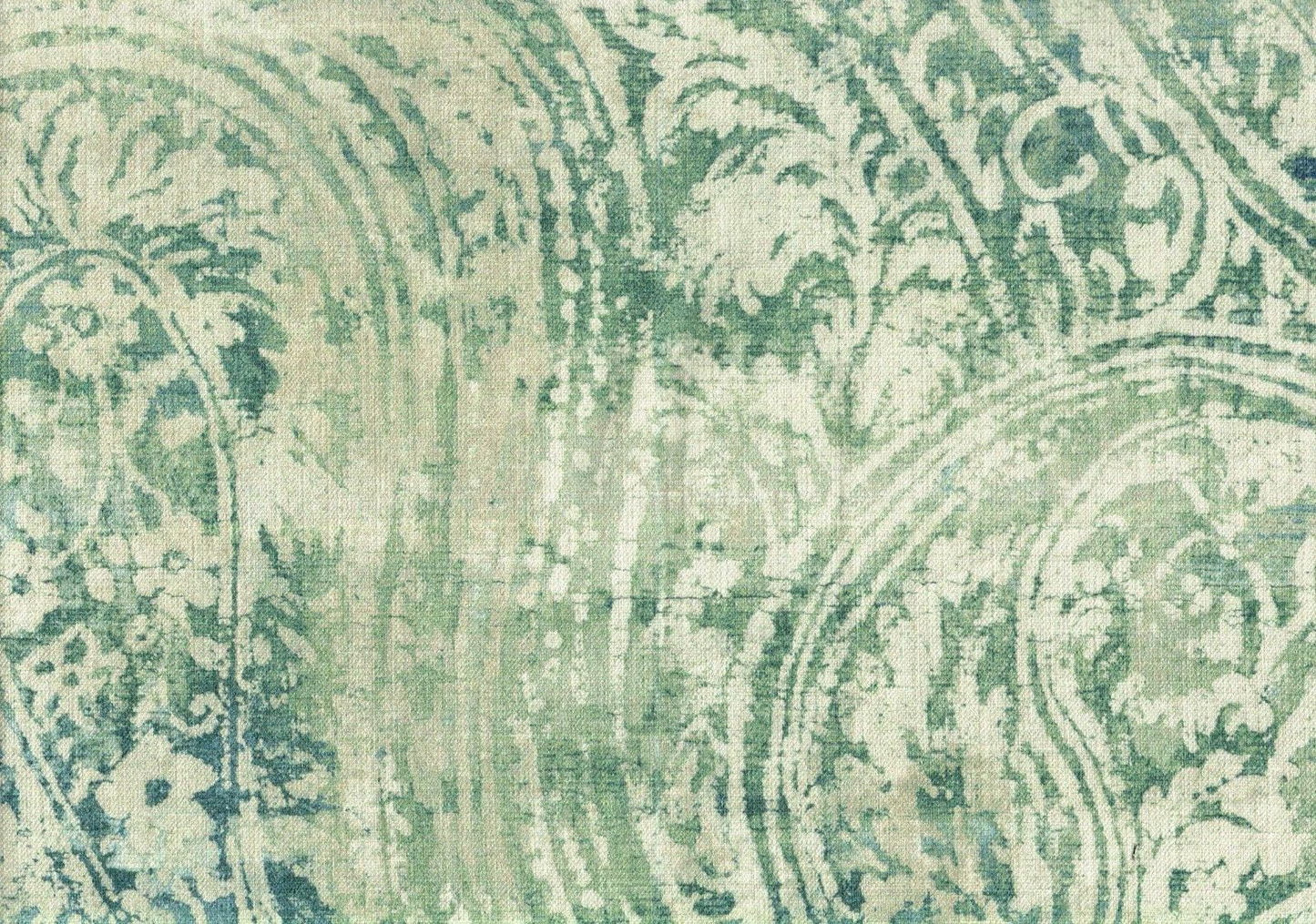 Richloom Fabric Behemian Green Cotton Print Drapery Upholstery