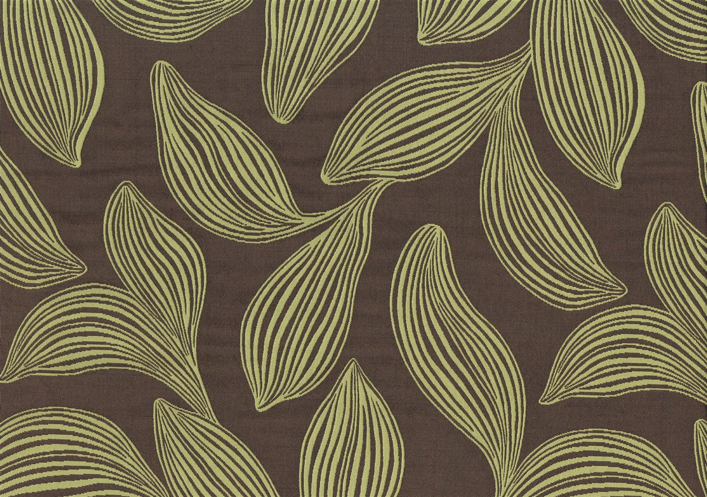 3.25 Yds Robert Allen Fabric Bharati Fennel Brown Lime Leaf Drapery Upholstery