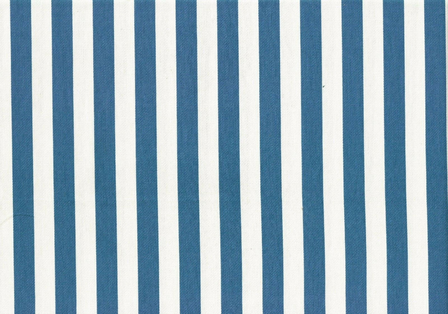 5 Yds Designer Fabric Blue White 3/4" Stripe Cotton Blend Drapery Upholstery