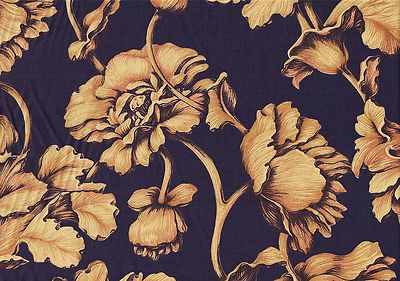 Ronald Redding Fabric Medici Purple Gold Cotton Drapery Upholstery