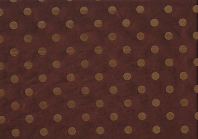 Designer Fabric Brick Gold Dot Poly Silk Drapery Upholstery