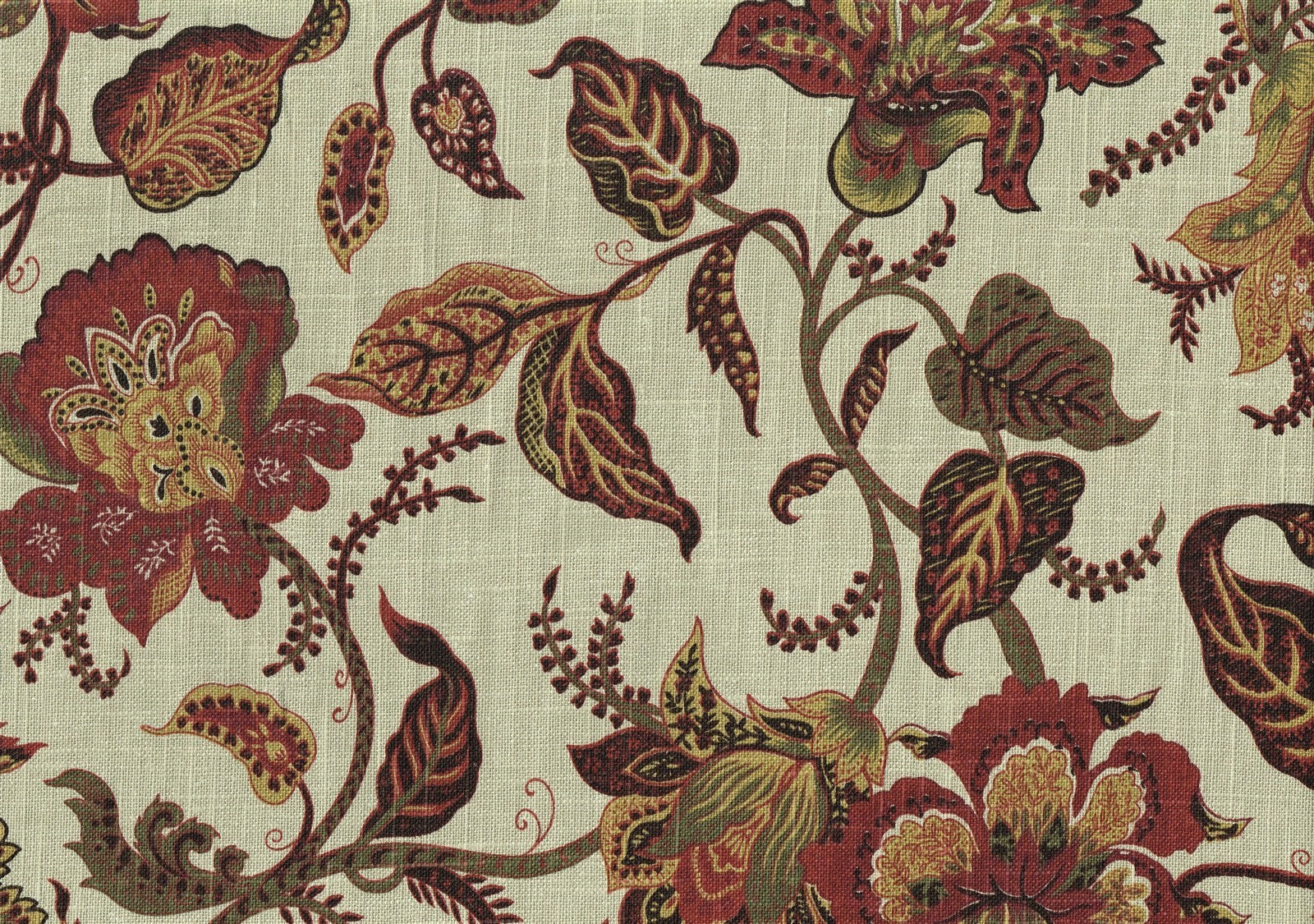 Golding Fabrics Chantel Sienna  Beige Red Green Brick  Drapery Upholstery 