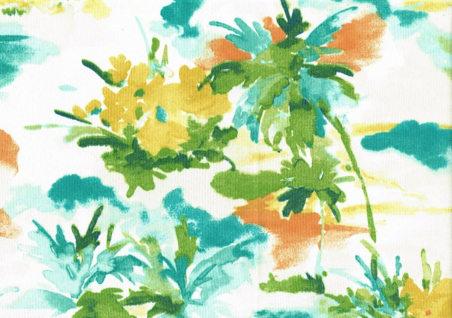 3 Yds Swavelle Fabric Orange Aqua Gold  Indoor/Outdoor/ Drapery Upholstery