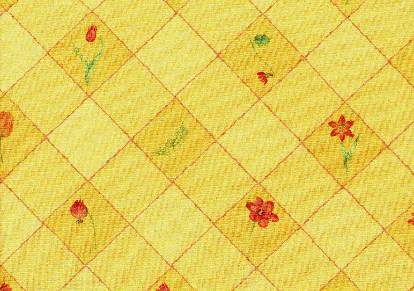 Suburban Fabric Party Check Gold Red Green Drapery Upholstery