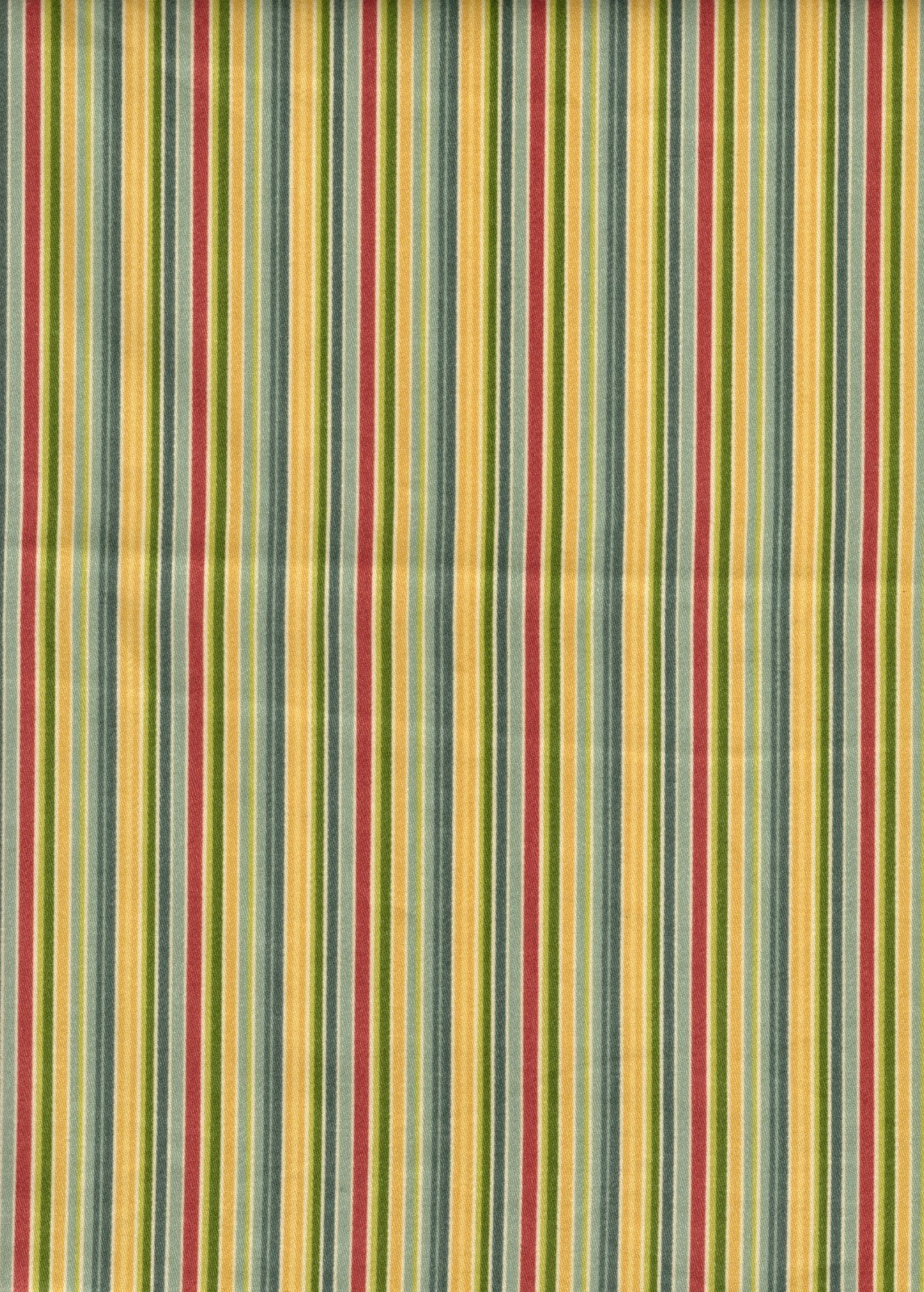 4.75 Yd Mill Creek Fabric Red Gold Green Blue Stripe Cotton  Drapery Upholstery