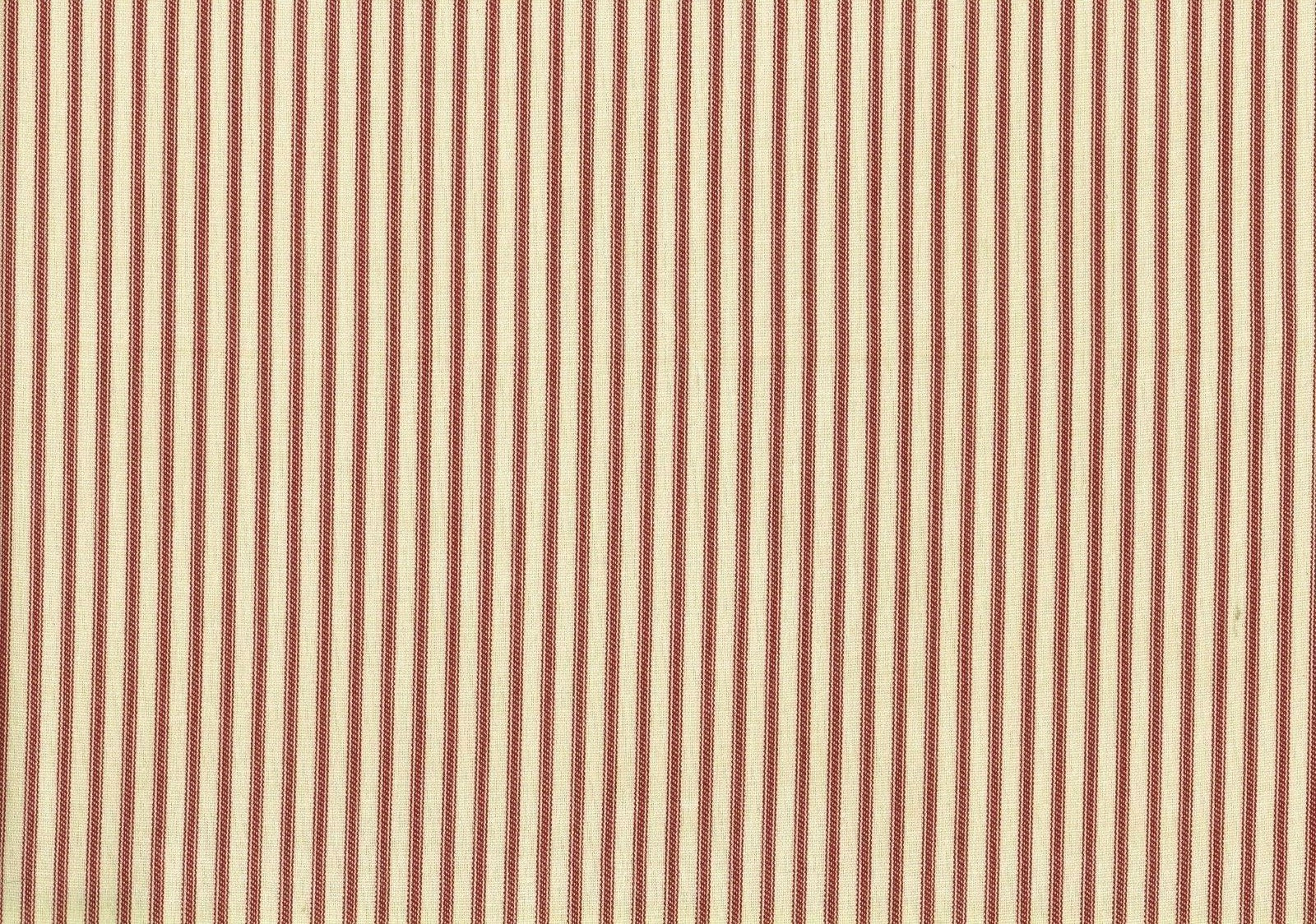 3 Yds Designer Fabric Red Stripe Cotton  Print   Drapery Upholstery 