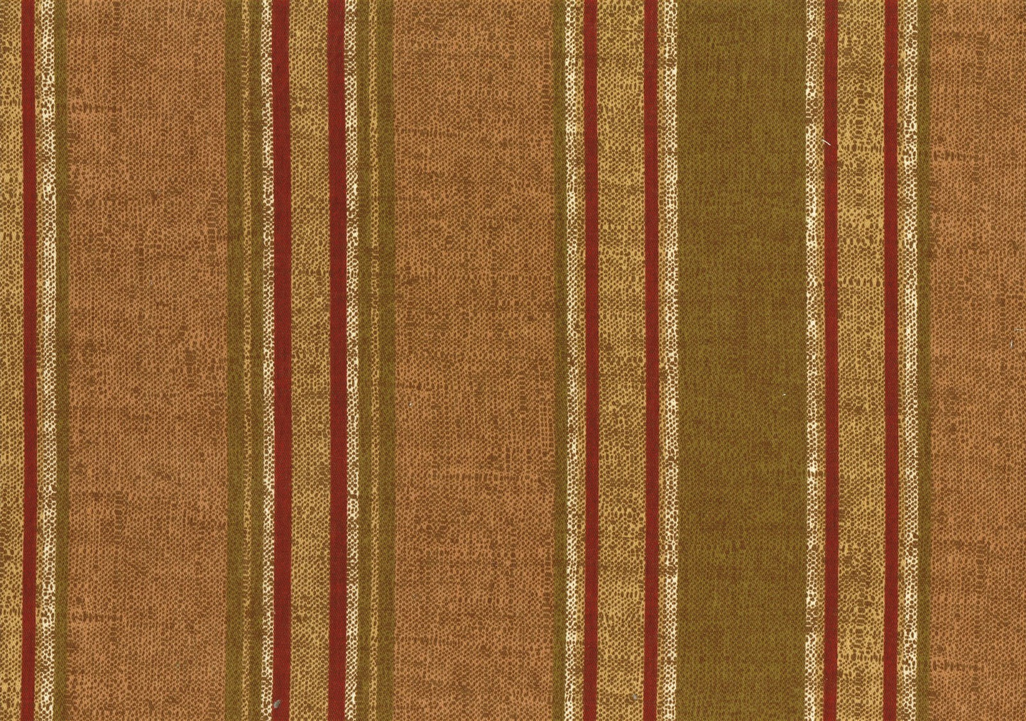 Interior Fabric Gold Burgundy Green Off White Stripe Cotton Drapery  Upholstery 