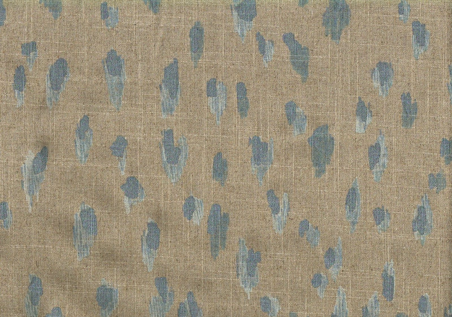 3.75 Yds Lacefield Fabric Asher Swedish Blue Linen Blend  Drapery Upholstery