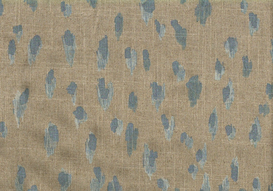 3.75 Yds Lacefield Fabric Asher Swedish Blue Linen Blend  Drapery Upholstery