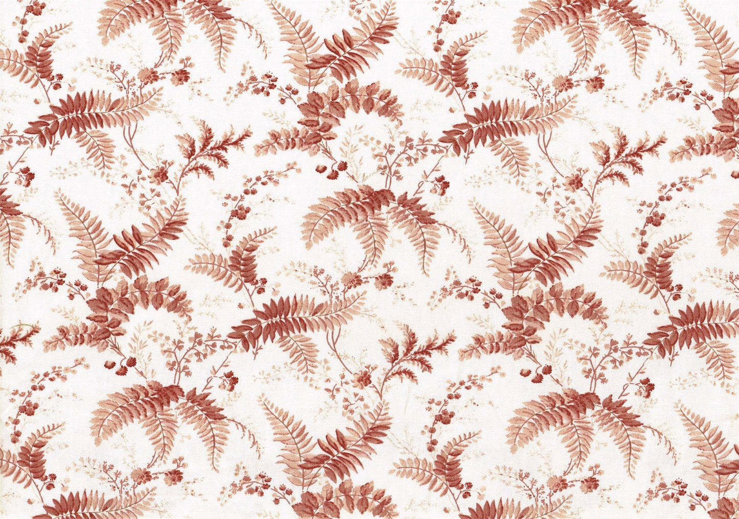 Mill Creek Fabric White Red Leaves  Cotton Drapery Upholstery 
