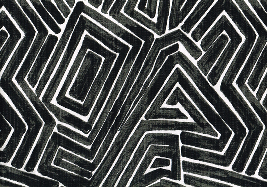 Lacefield  Fabric Maze  Chatham White Mars Black Drapery Upholstery
