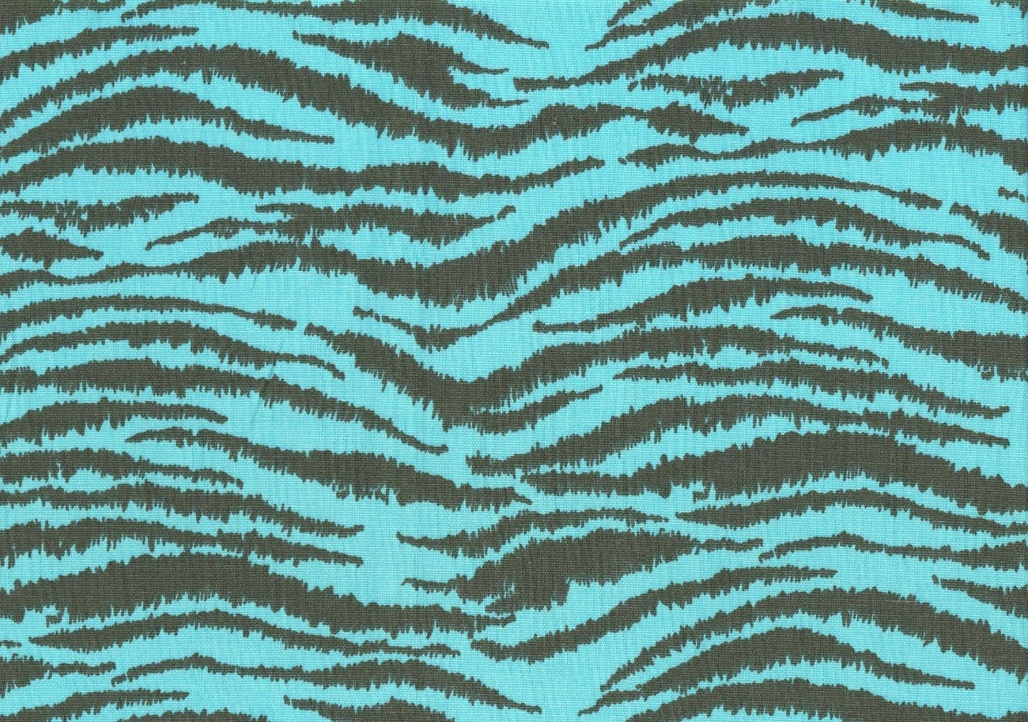 Designer Fabric Gray Aqua Cotton Duck Print  Drapery Upholstery 